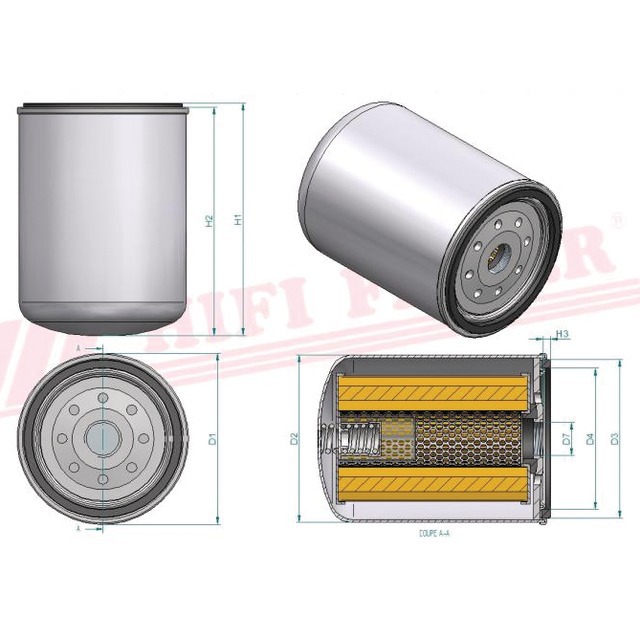 Filtre Hydraulique SH 63426 Hifi Filter référence fournisseur HIFSH63426